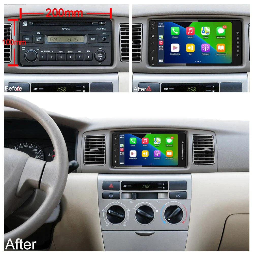 7" Wireless CarPlay Android Auto Head Unit for Toyota Camry (2002-2006)