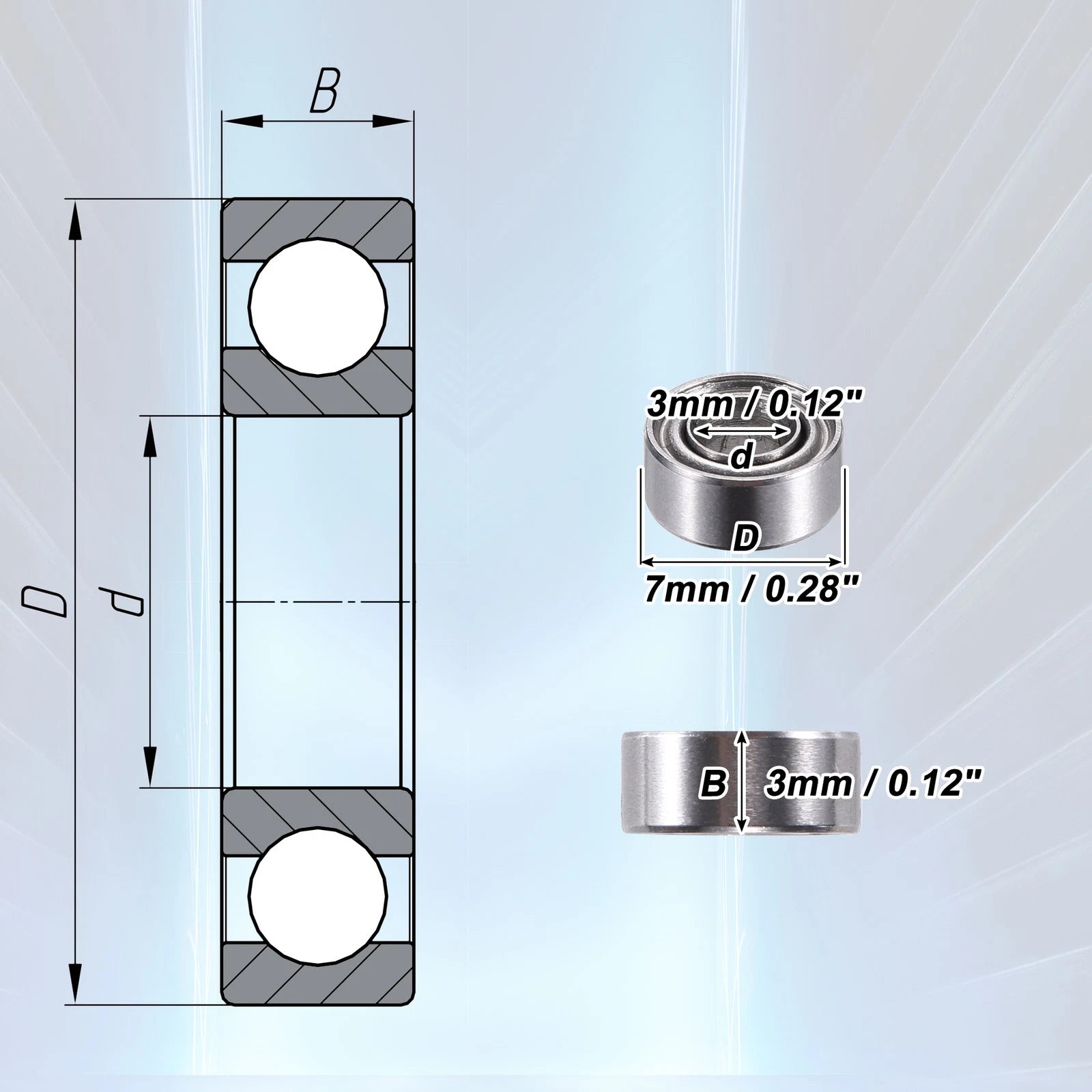 20pcs 683ZZ Deep Groove Ball Bearings for Various Models (3x7x3mm)