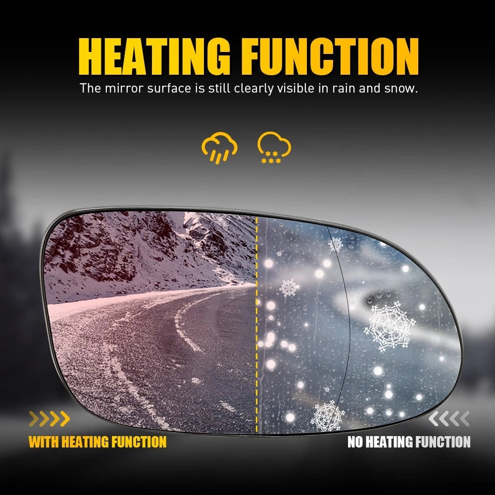 Mirror Glass for Mercedes Benz CLK350 (2006–2009) Passenger Side Heated