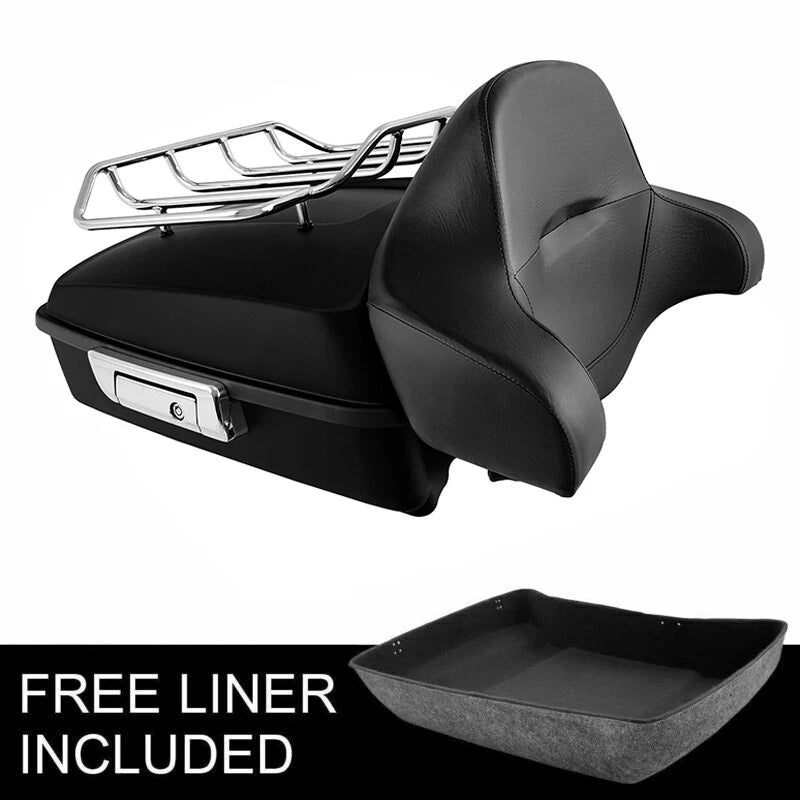 Matte Chopped Trunk Luggage Rack Backrest Pad for Harley Touring (2014–2026)