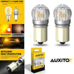 2X BA15S 1156 7506 Amber LED Turn Signal Light Bulbs for