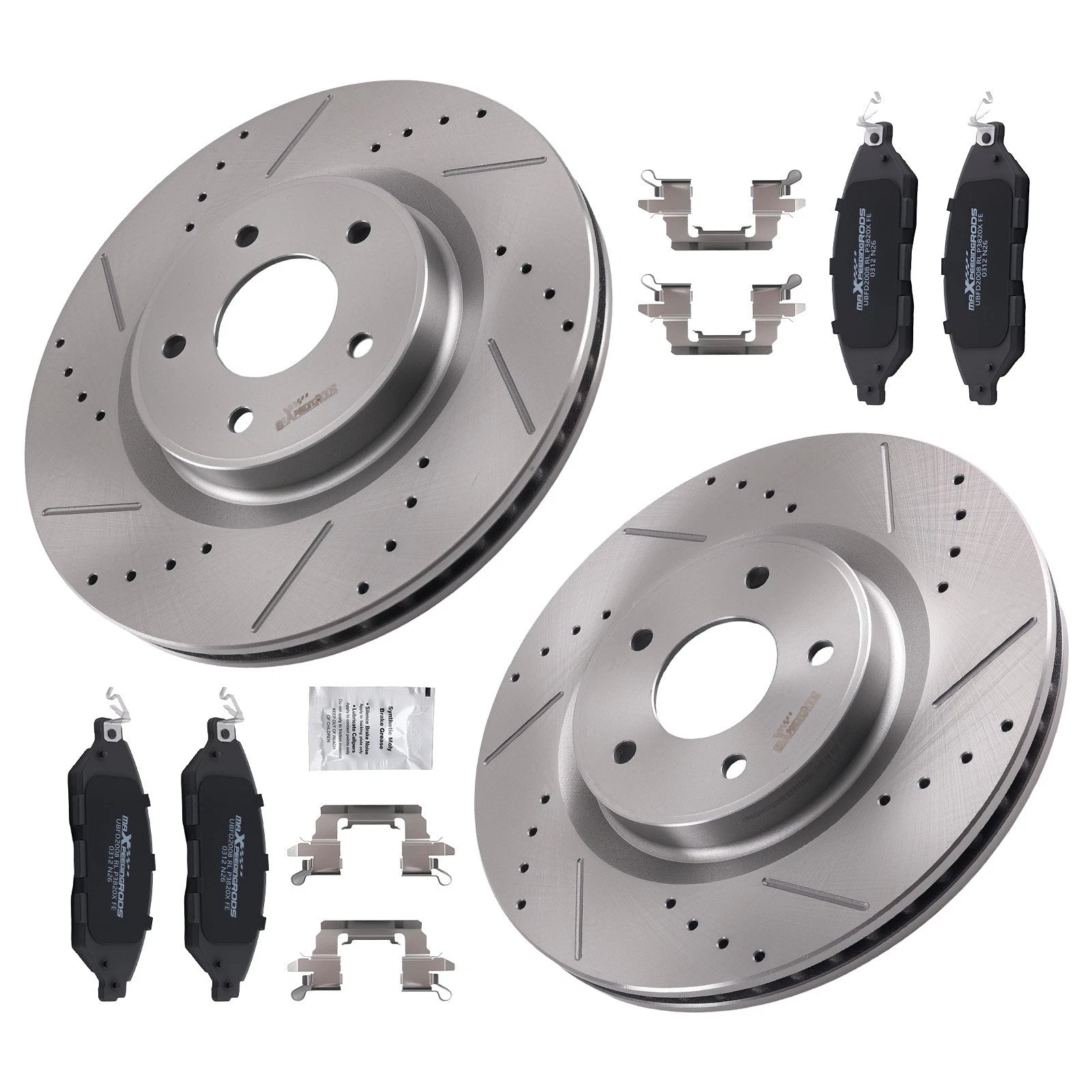 Front Brake Rotors & Pads Kit for Infiniti JX35 (2013), QX60 (2014–2020) D1649
