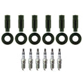 Set of 6 NGK Ruthenium HX Spark Plugs & Coil Boots for Ford Escape Fusion (V6)