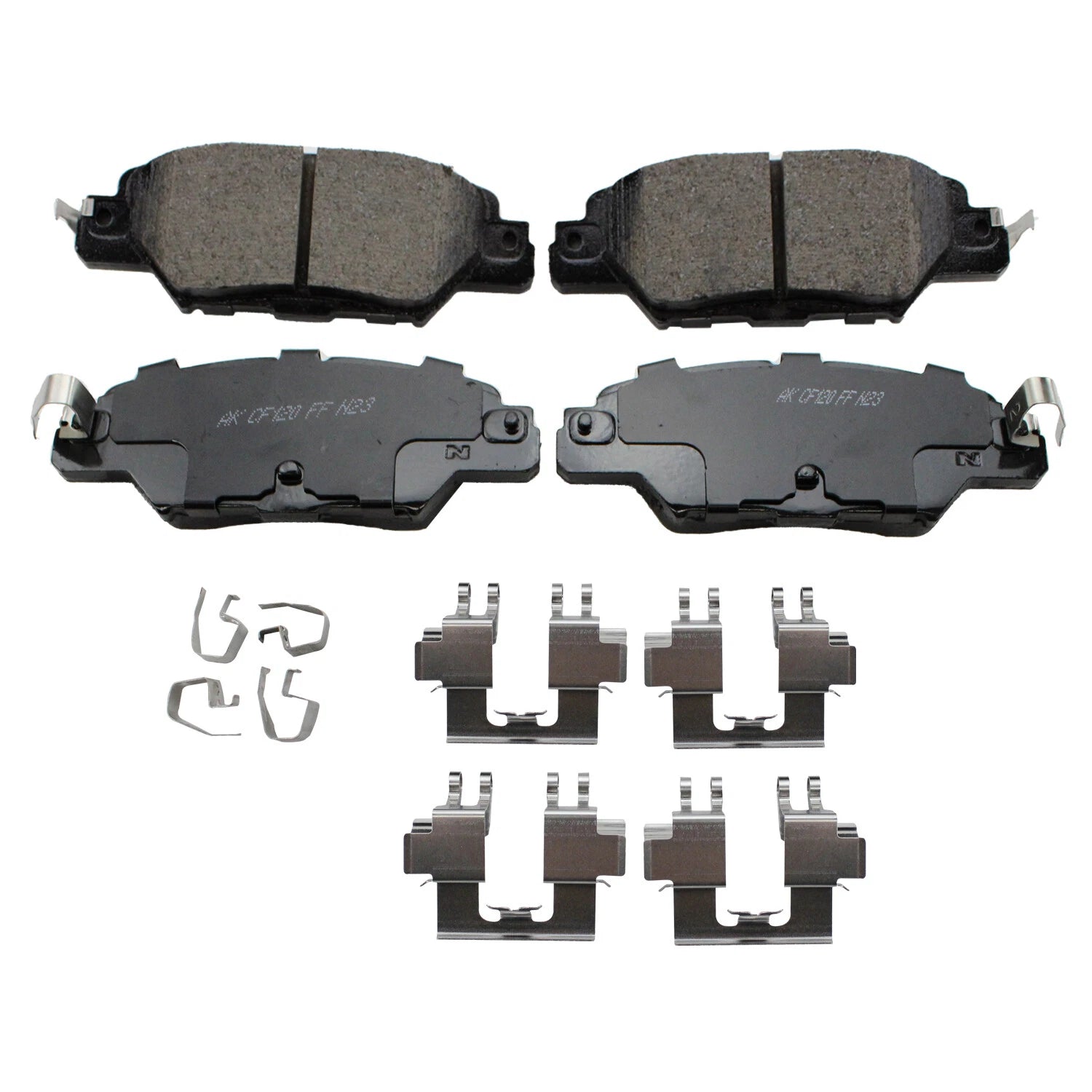 Set of 4 Akebono ProACT Rear Ceramic Brake Pads with Hardware for Mazda CX-5 (2016–2020)