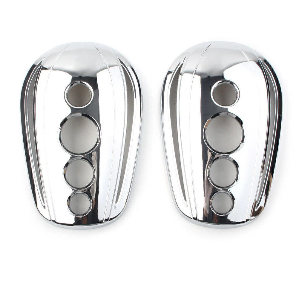 Pair Chrome Rear View Mirror Cover Caps for Harley Dyna Softail Sportster