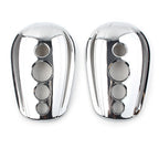 Pair Chrome Rear View Mirror Cover Caps for Harley Dyna Softail Sportster