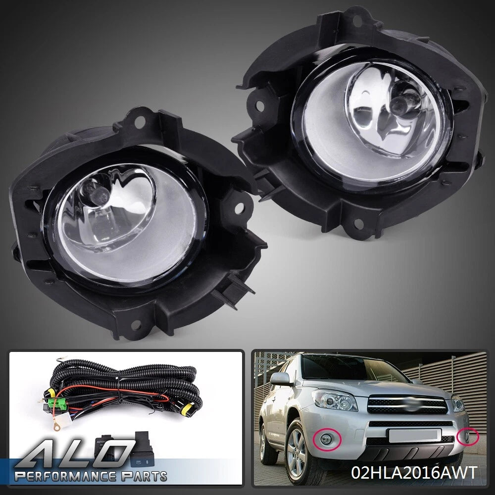 Pair Clear Front Bumper Fog Lights for Toyota RAV4 (2006–2008)