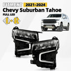Full LED Headlights for Chevy Suburban Tahoe (2021–2024) - Left + Right Pair