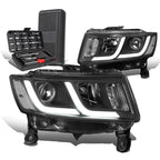 Pair of LED Black Clear Projector Headlights for Grand Cherokee (2014–2016)