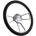 Billet Steering Wheel 14 Inch Polished with Black Wrap for Chevy Bowtie (1984–1999)