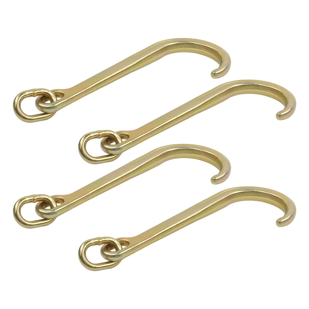 Set of 4 J Hook 15" G70 Roll Back Clevis for Tow Chain Truck & Trailer