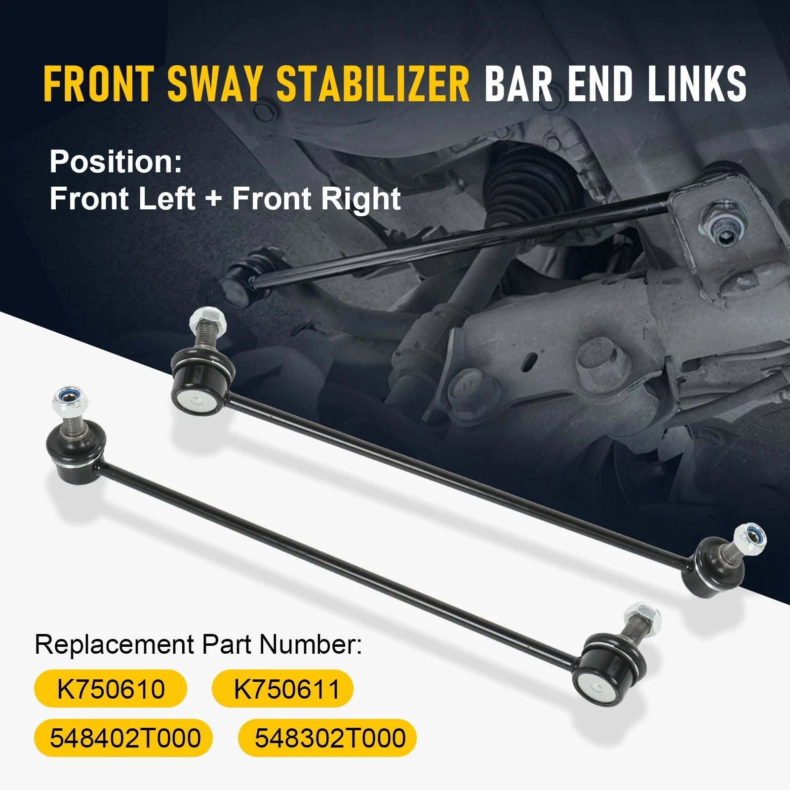 Front Stabilizer Sway Bar End Links for KIA Optima, Hyundai Sonata (2011-2012)