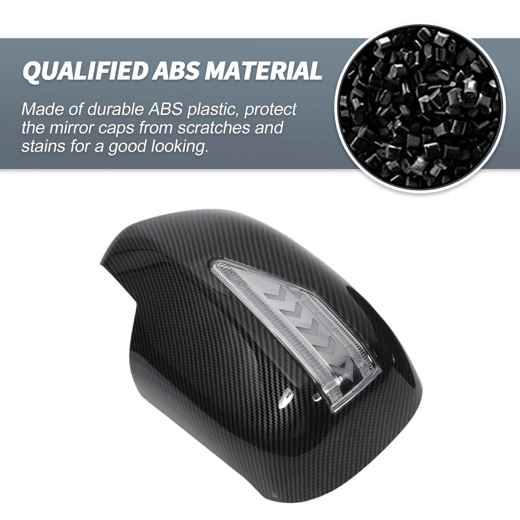 Pair Rearview Mirror Cover Overlay Black Carbon Fiber for Lexus RX330 RX350 (2003)