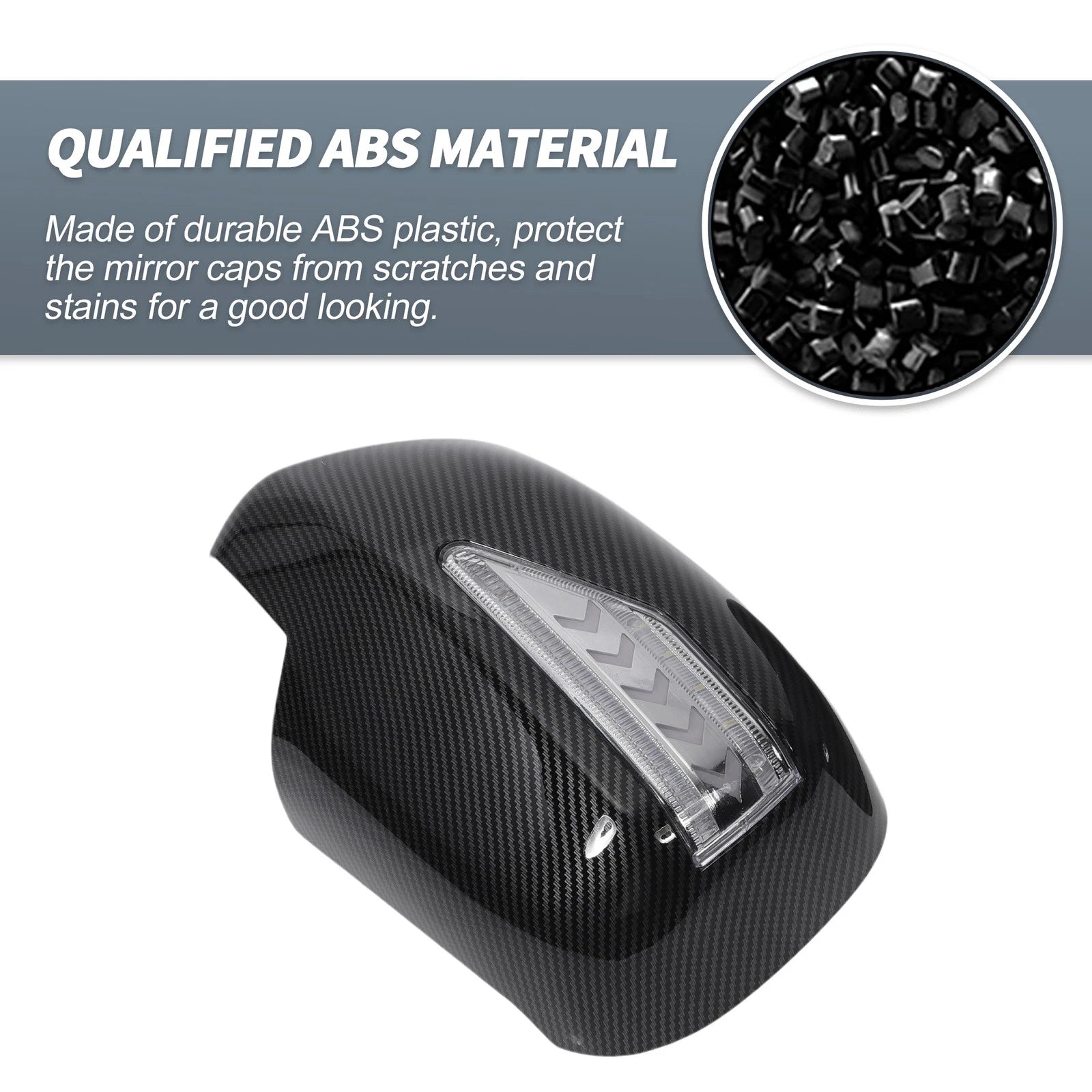 Pair Rearview Mirror Cover Overlay Black Carbon Fiber for Lexus RX330 RX350 (2003)