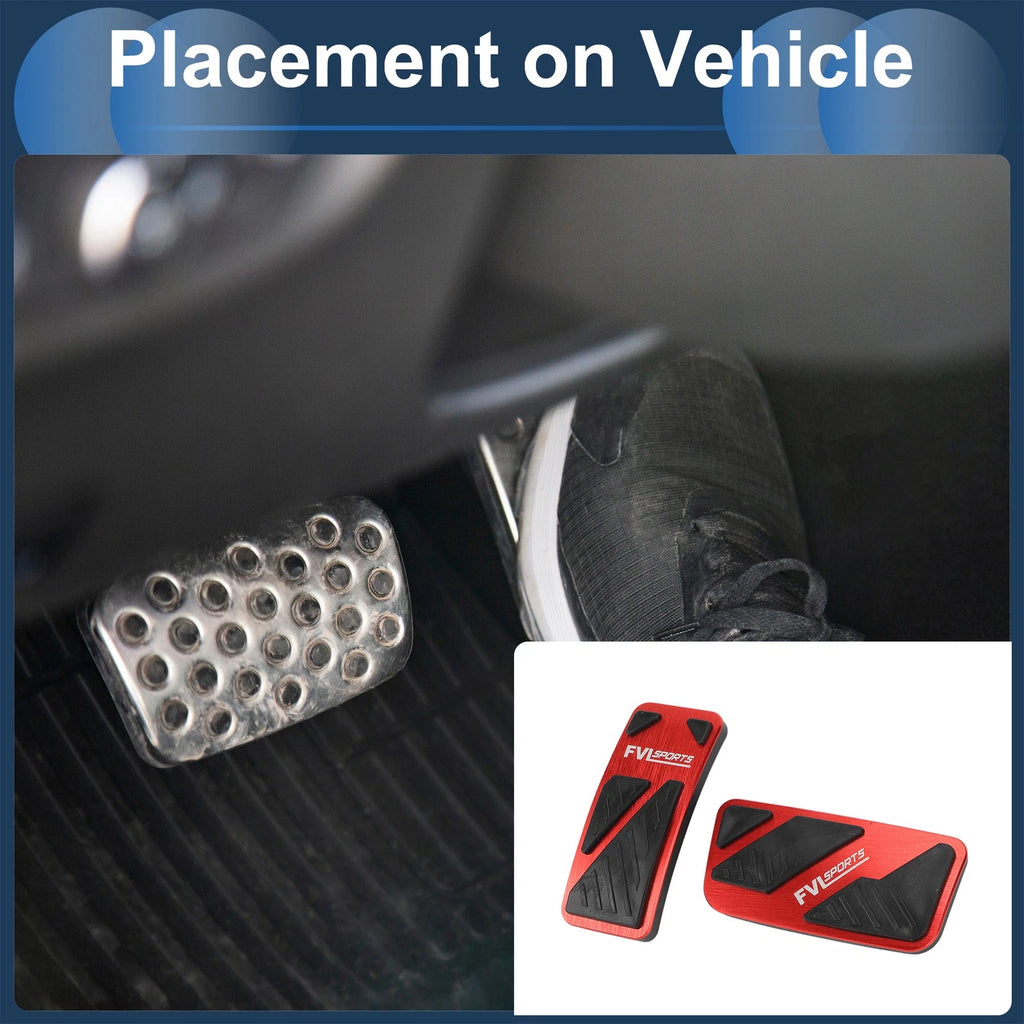 Set of 2 Automatic Foot Accelerator Pedal Covers for Ford Ranger (2024) Red