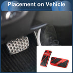 Set of 2 Automatic Foot Accelerator Pedal Covers for Ford Ranger (2024) Red