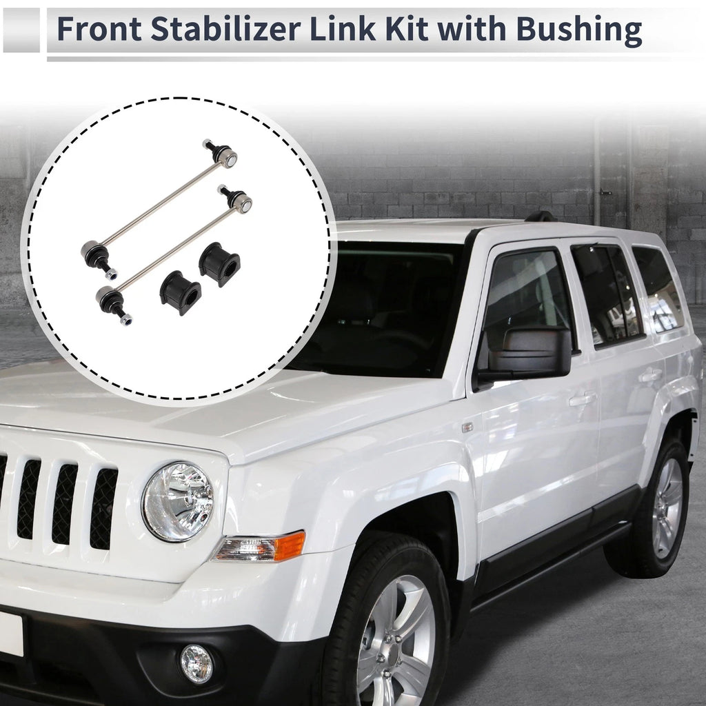 Set of 2 Front Stabilizer Bar Links with Bushings for Jeep Patriot (2007–2017) No.K80258