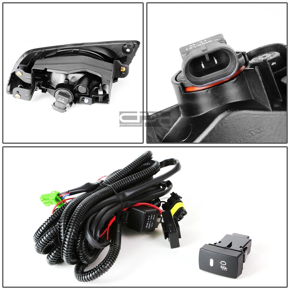 Pair Clear Lens Fog Lights for Honda Civic Sedan (2012) - Includes Switch & Wiring