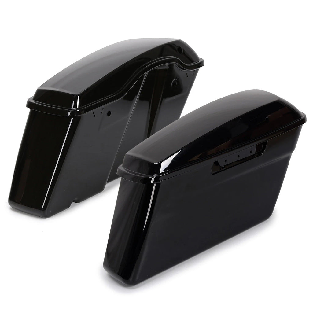 Vivid Black Hard Saddle Bags for Harley Touring Road Glide (2014–2024)