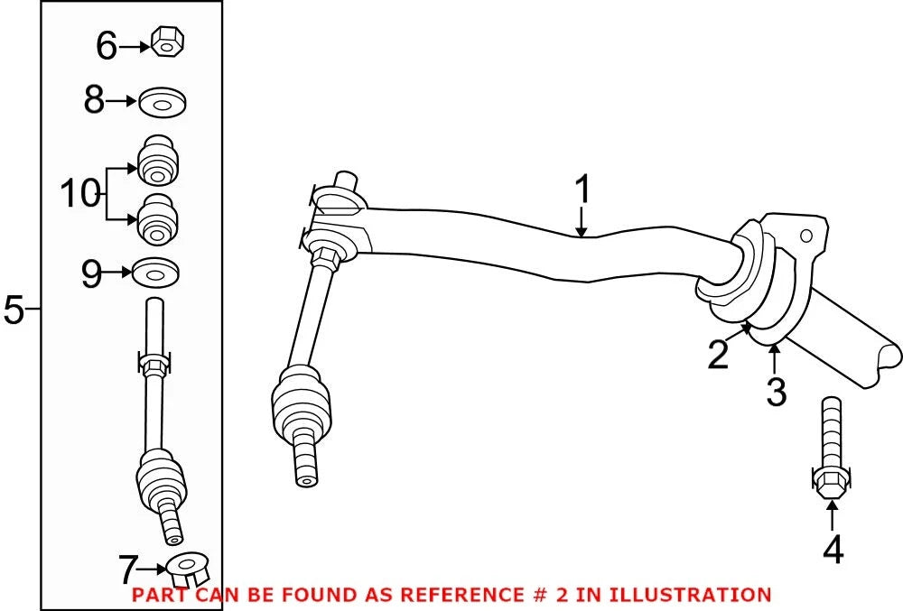 Front Suspension Stabilizer Bar Bushing for Ram 1500 (2019–2023)