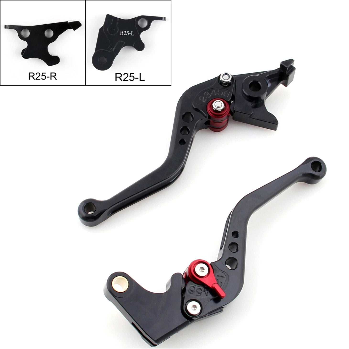 Short Brake Clutch Levers for Yamaha YZF R25 R3 (2014–2015) Black