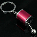 Red Chrome 6-Speed Gear Box Shifter Key Chain for Car Decor (2020-2020)