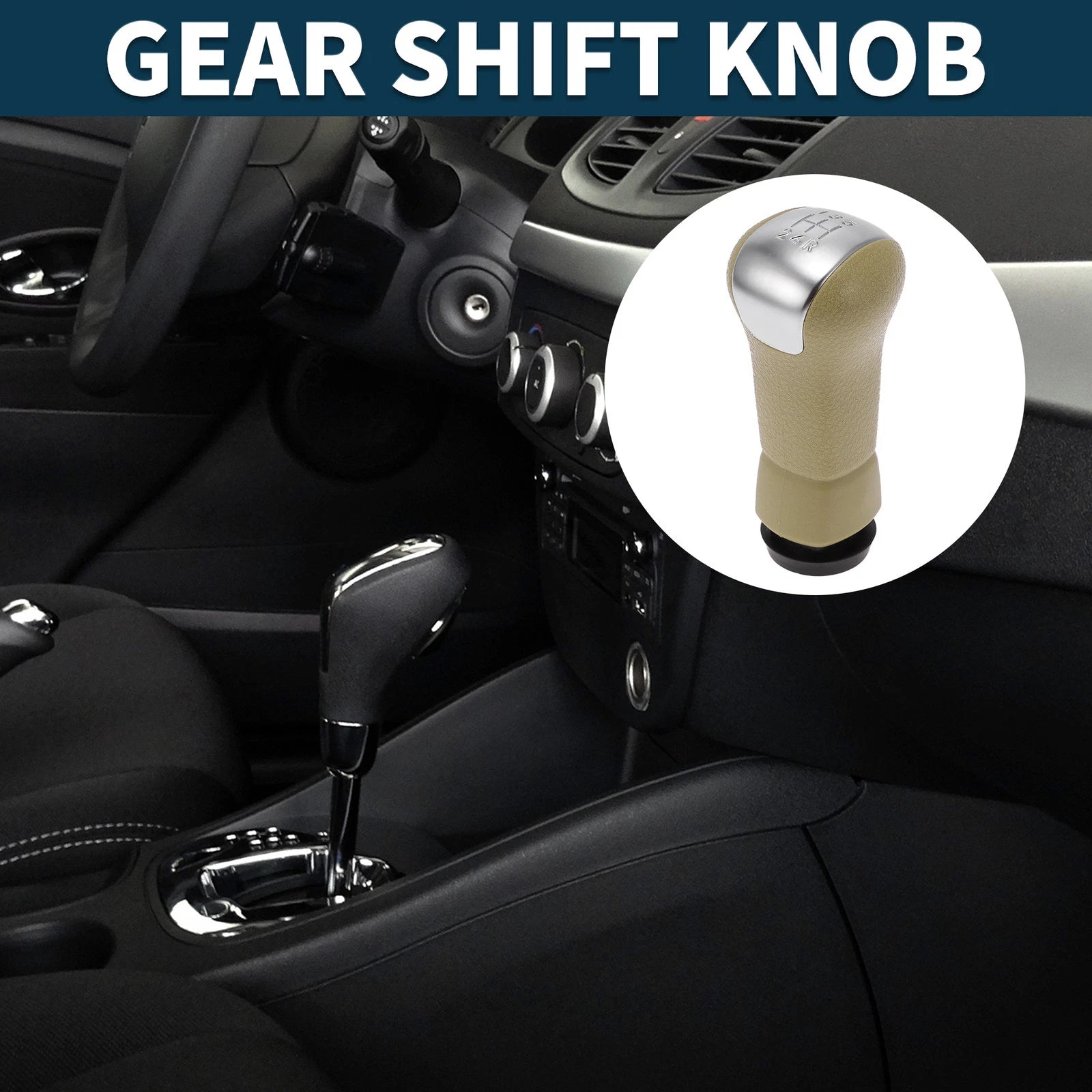 5 Speed Manual Gear Shifter Knob for Nissan Qashqai (2006–2013) Beige Plastic