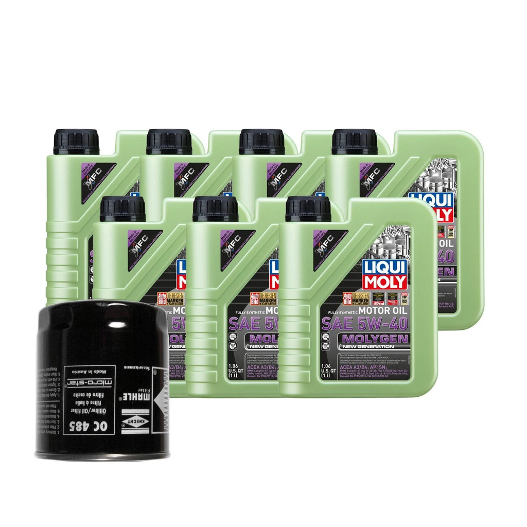Oil Change Kit 7L Liqui Moly Molygen 5W-40 Mahle for Audi V6 2.7/2.8L