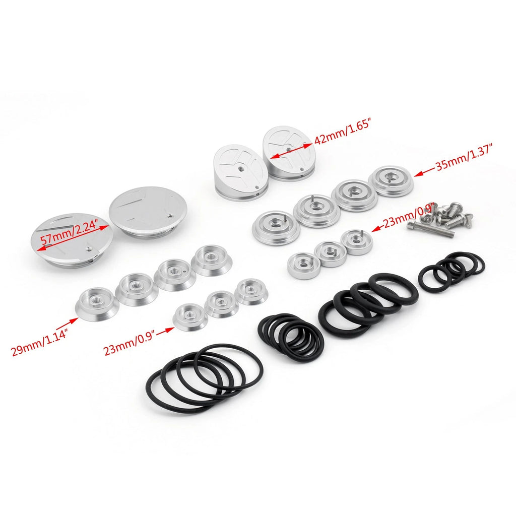 Silver Frame Hole Caps for BMW R 1200 GS ADV LC (2014–2015)