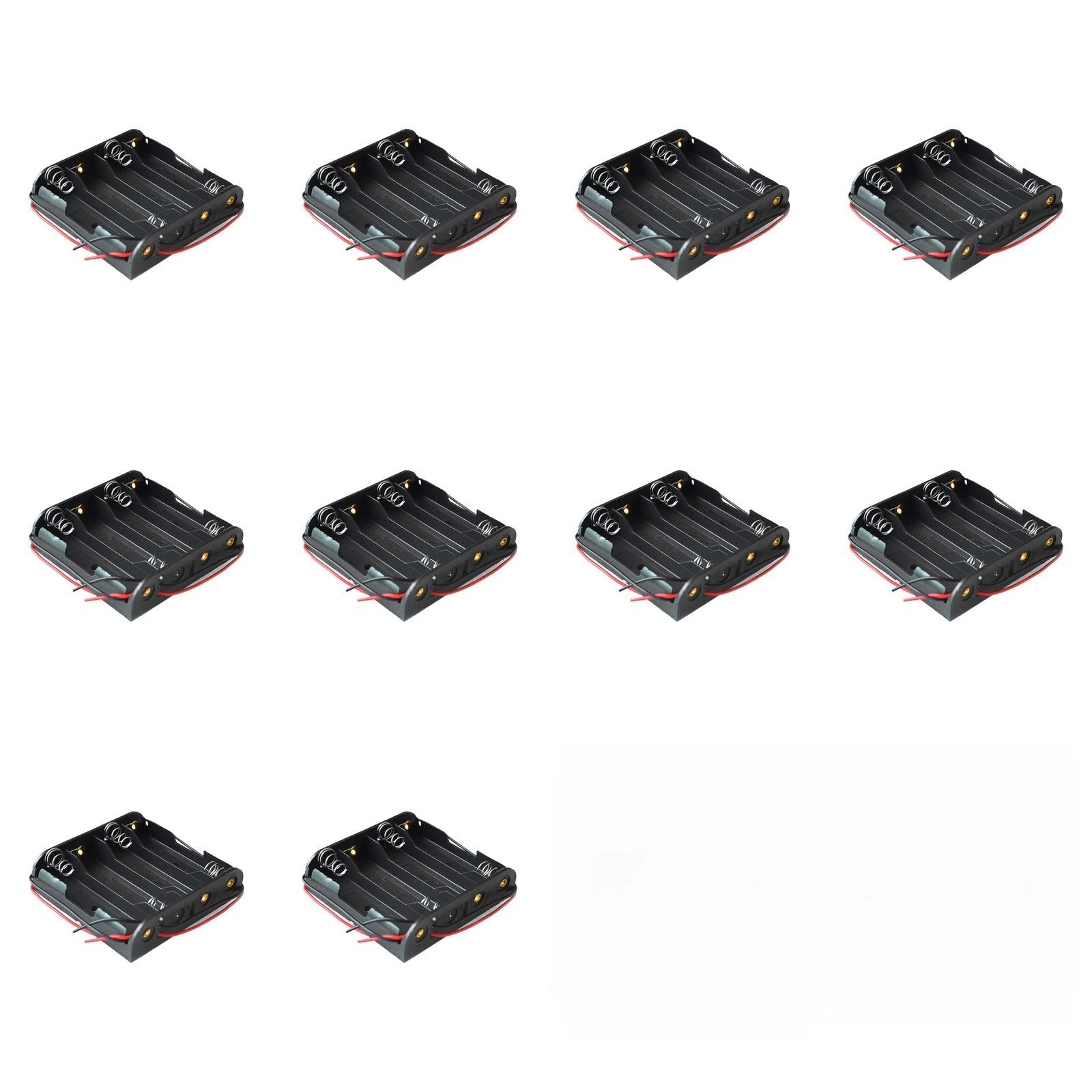 4 Slot Plastic AA Battery Holder for Standard Applications (No Cover)