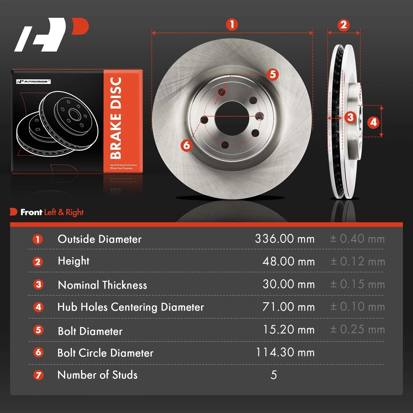 Front Disc Brake Rotors for Ford Mustang (2011-2014)