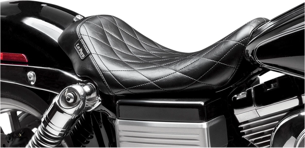 Bare Bones Solo Seat for Dyna (2006–2017) - Diamond Stitch - Black - LK-001DM