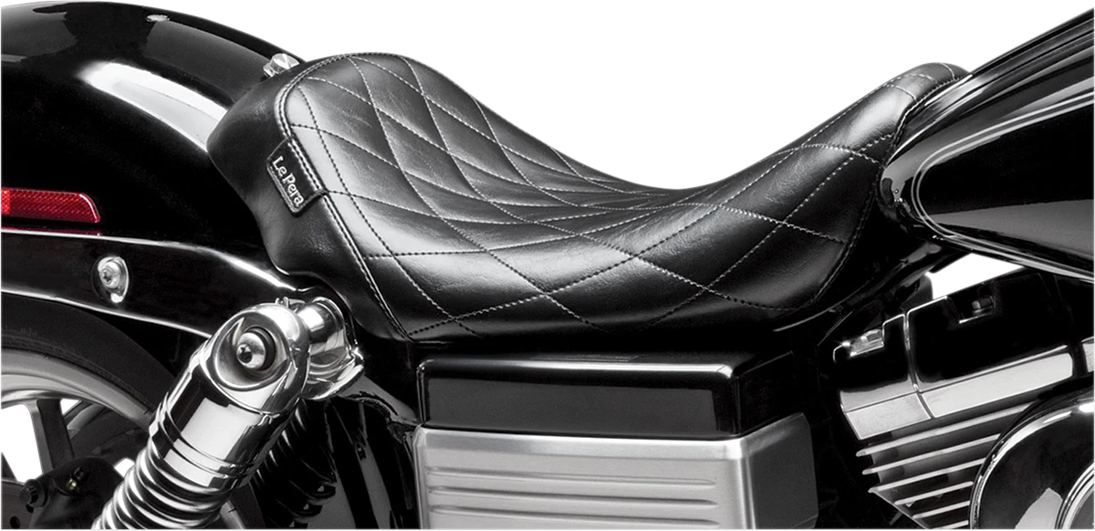 Bare Bones Solo Seat for Dyna (2006–2017) - Diamond Stitch - Black - LK-001DM