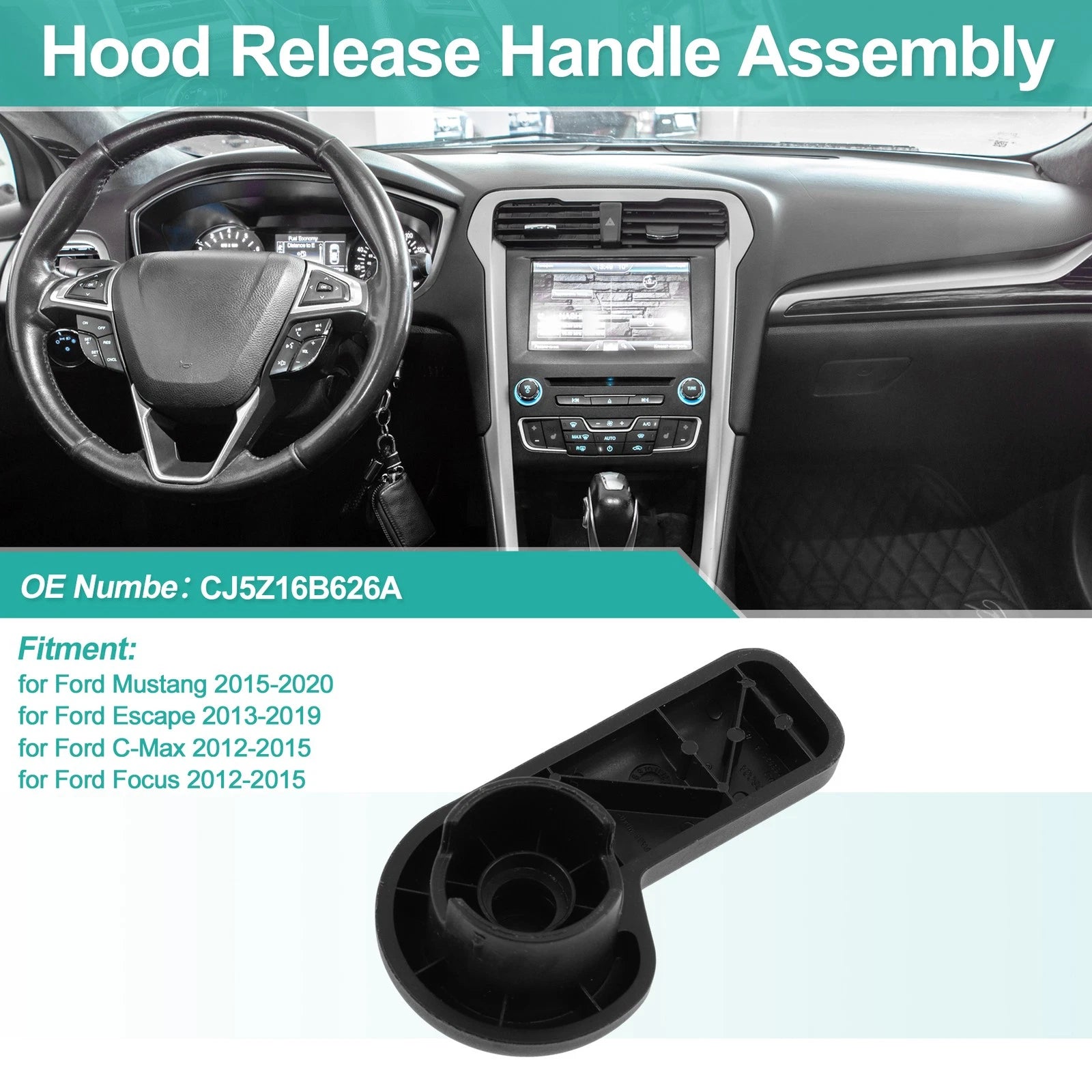 Hood Latch Release Handle for Ford Mustang (2015–2020) No.CJ5Z16B626A