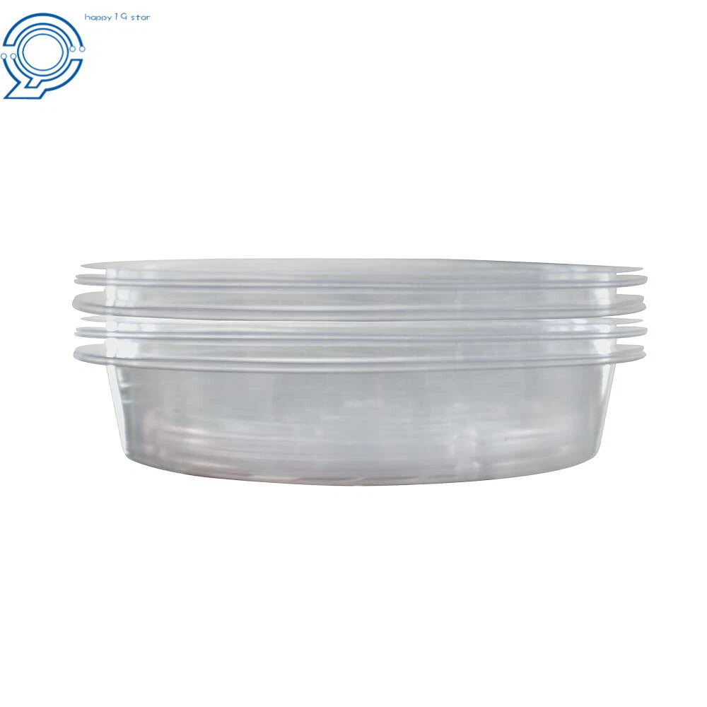 Set of 5 Heavy Duty Clear Plastic Plant Flower Saucer Drip Tray