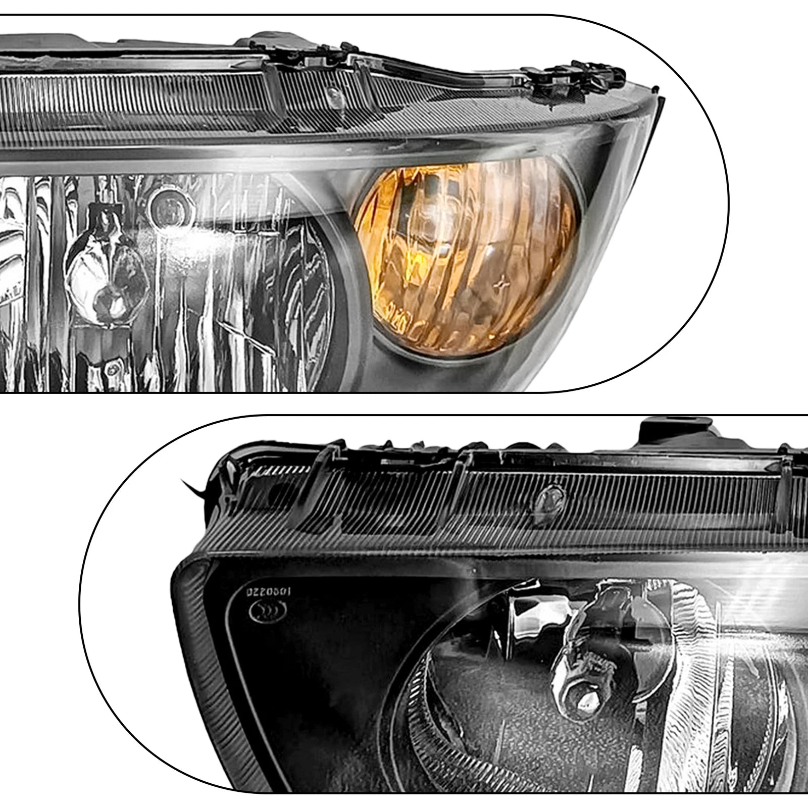 Set of 2 Halogen Headlights for Hyundai Elantra (2004-2006)