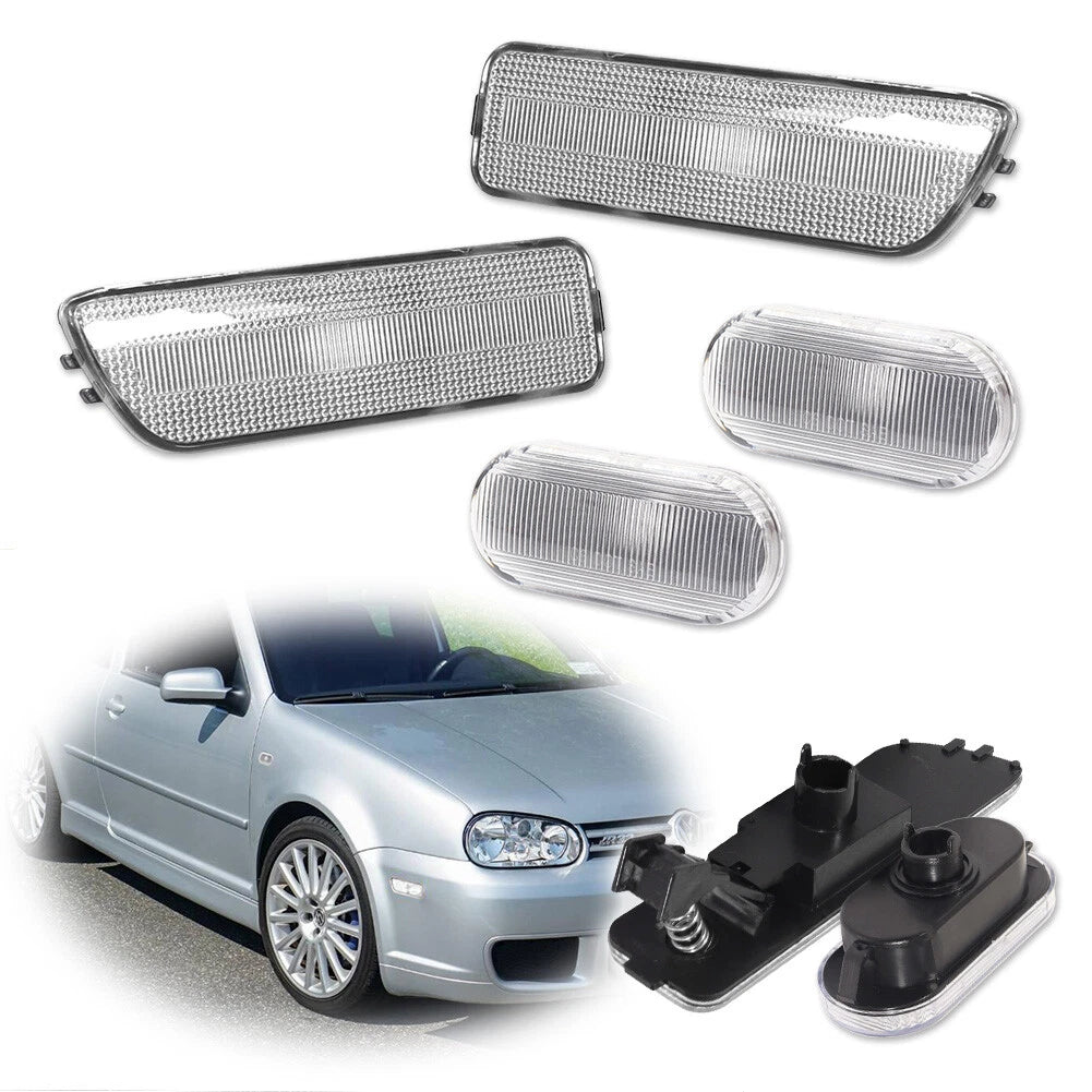 Set of 4 Front Bumper Fender Reflector Side Marker Lights for VW Golf Jetta