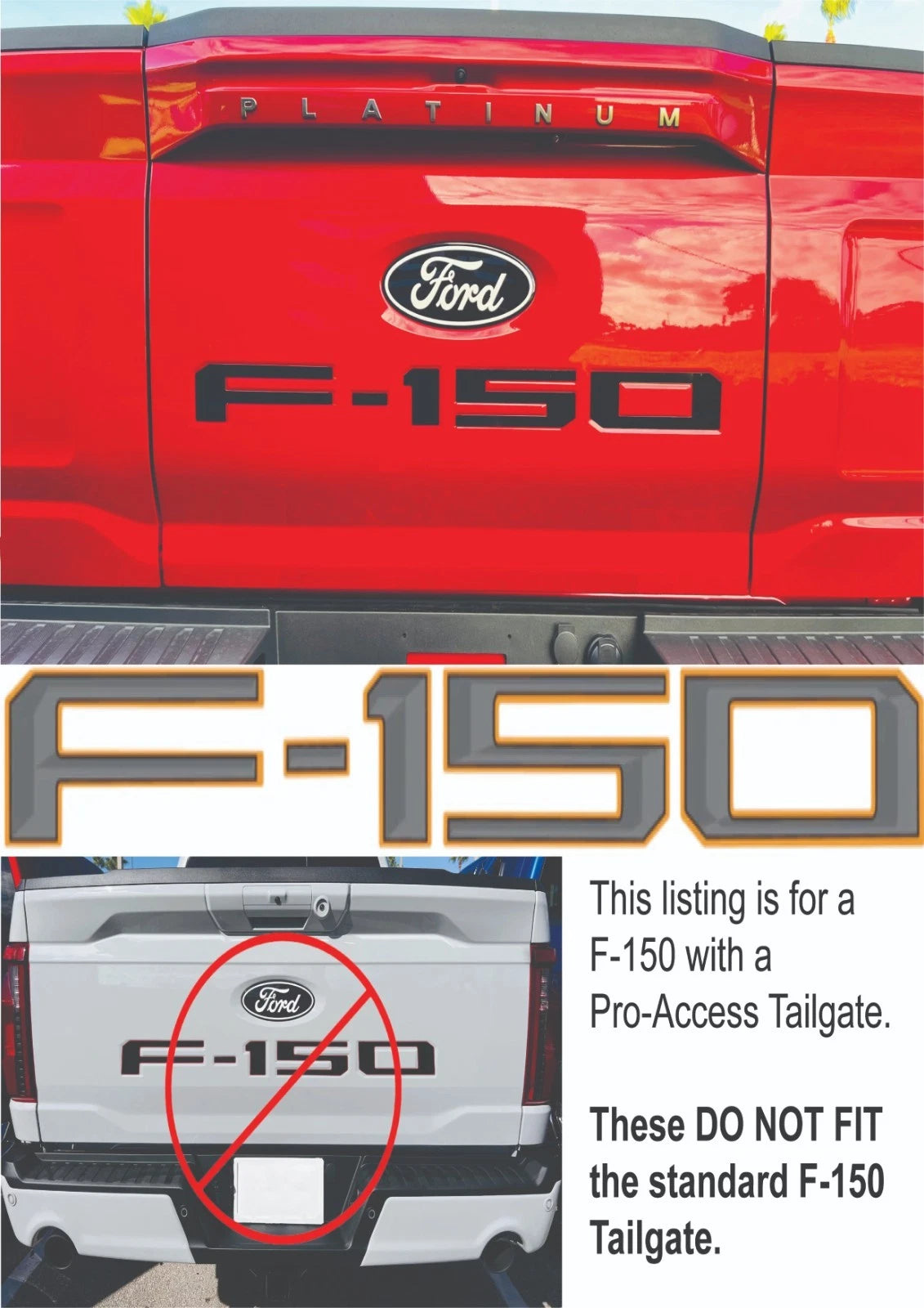 Tailgate Letter Inserts Pro-Access for Ford F150 (2024–2026)