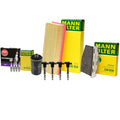 Tune-Up Kit: 4 Mann Filters, 4 Denso Coils, 4 NGK Ruthenium HX for Audi VW