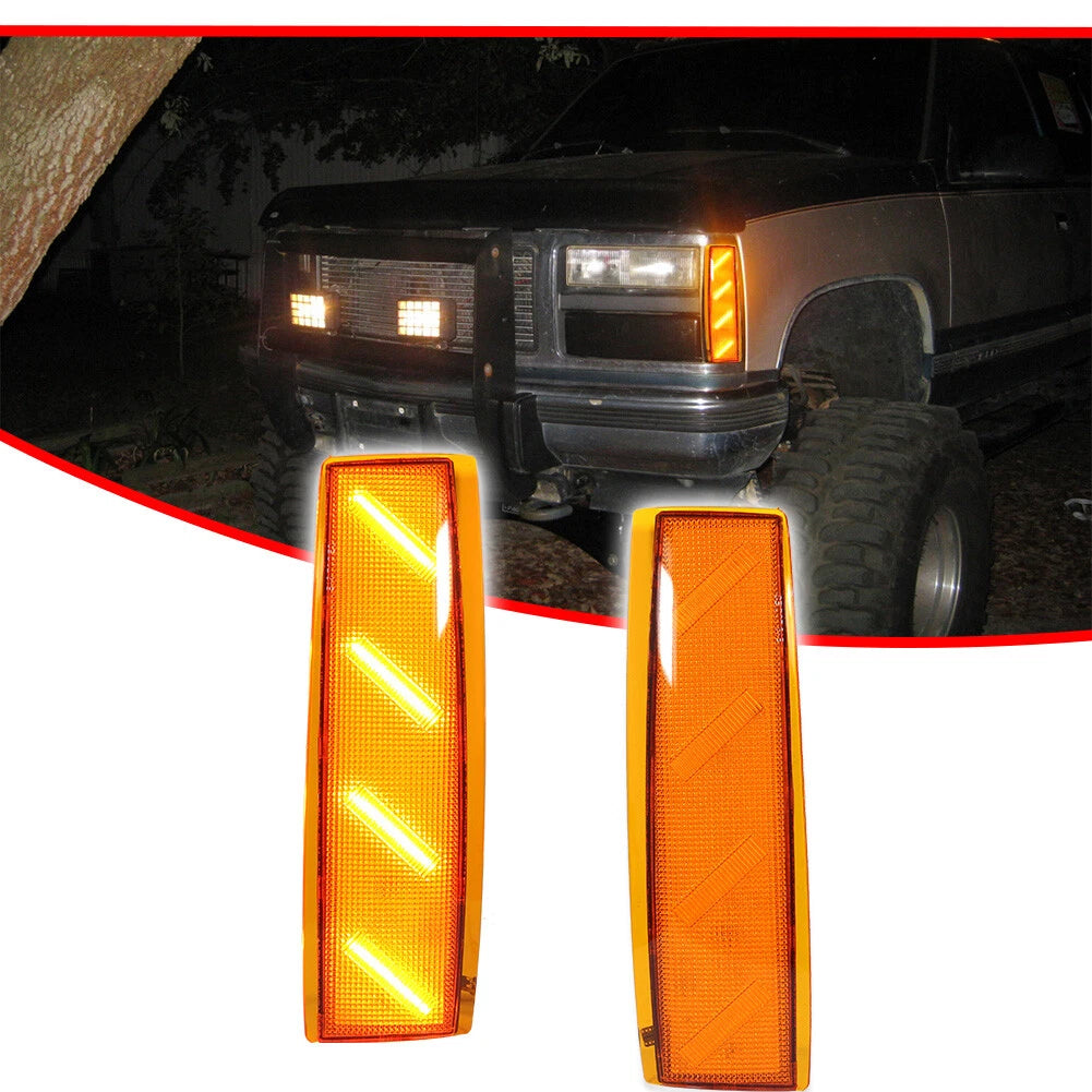 Set of 4 Amber LED Corner Side Marker Lights for GMC Yukon Suburban (1992–1993)