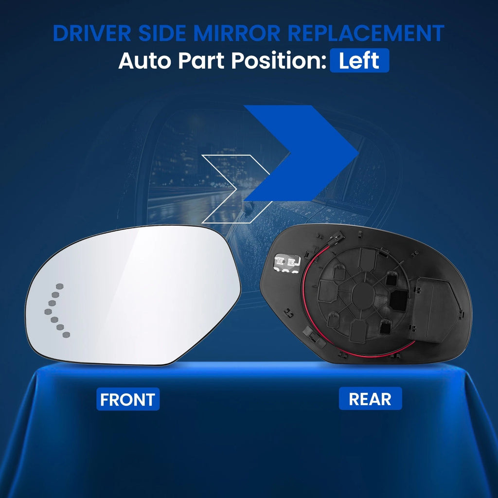 Heated Signal Driver Side Mirror Glass for Chevrolet Silverado 1500 (2007–2013)