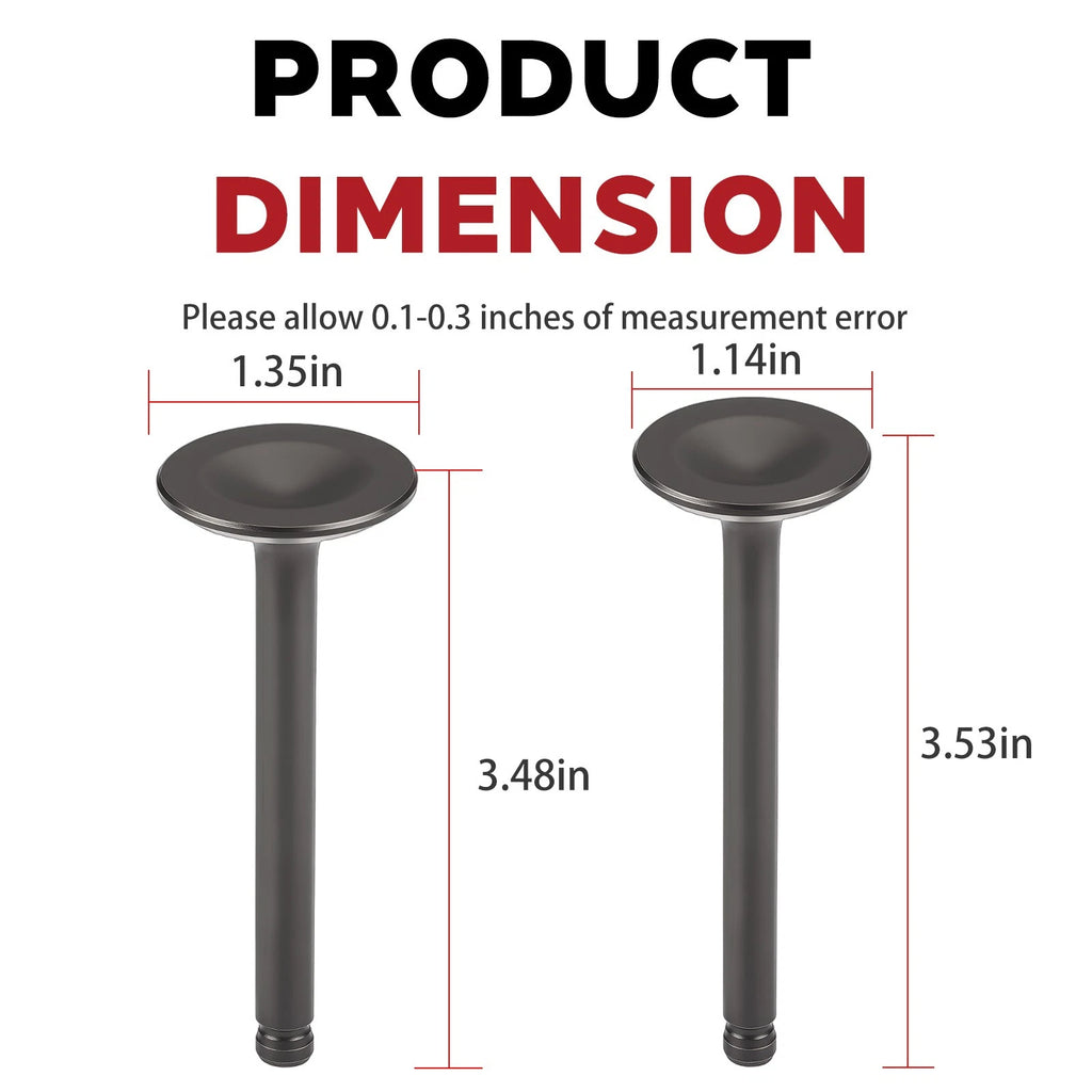 Set of 2 Intake Exhaust Valves for Kawasaki Mule 610 600 4x4 (2005–2016) - 12005-7013