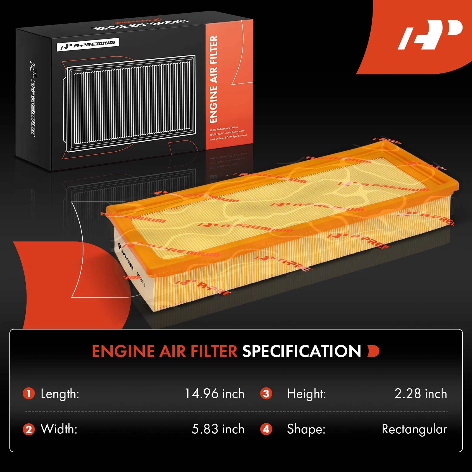 2X Engine Air Filter for BMW 535i E28 E34 (1988-1993) E32 735i (1987-1992)