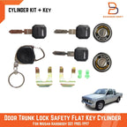 Solex  LH RH Lock Safety Flat Key Cylinder for Nissan Navara (86-97)