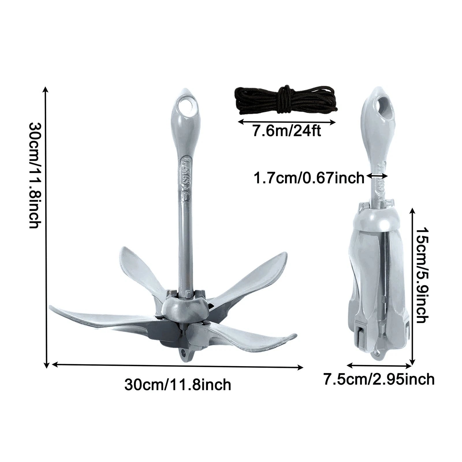 Set of 2 Folding Kayak Anchors for Grapnel Boat