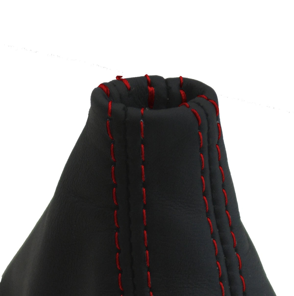 Leather Automatic Shift Boot Cover for Audi A6 (2005–2011) Red Stitch