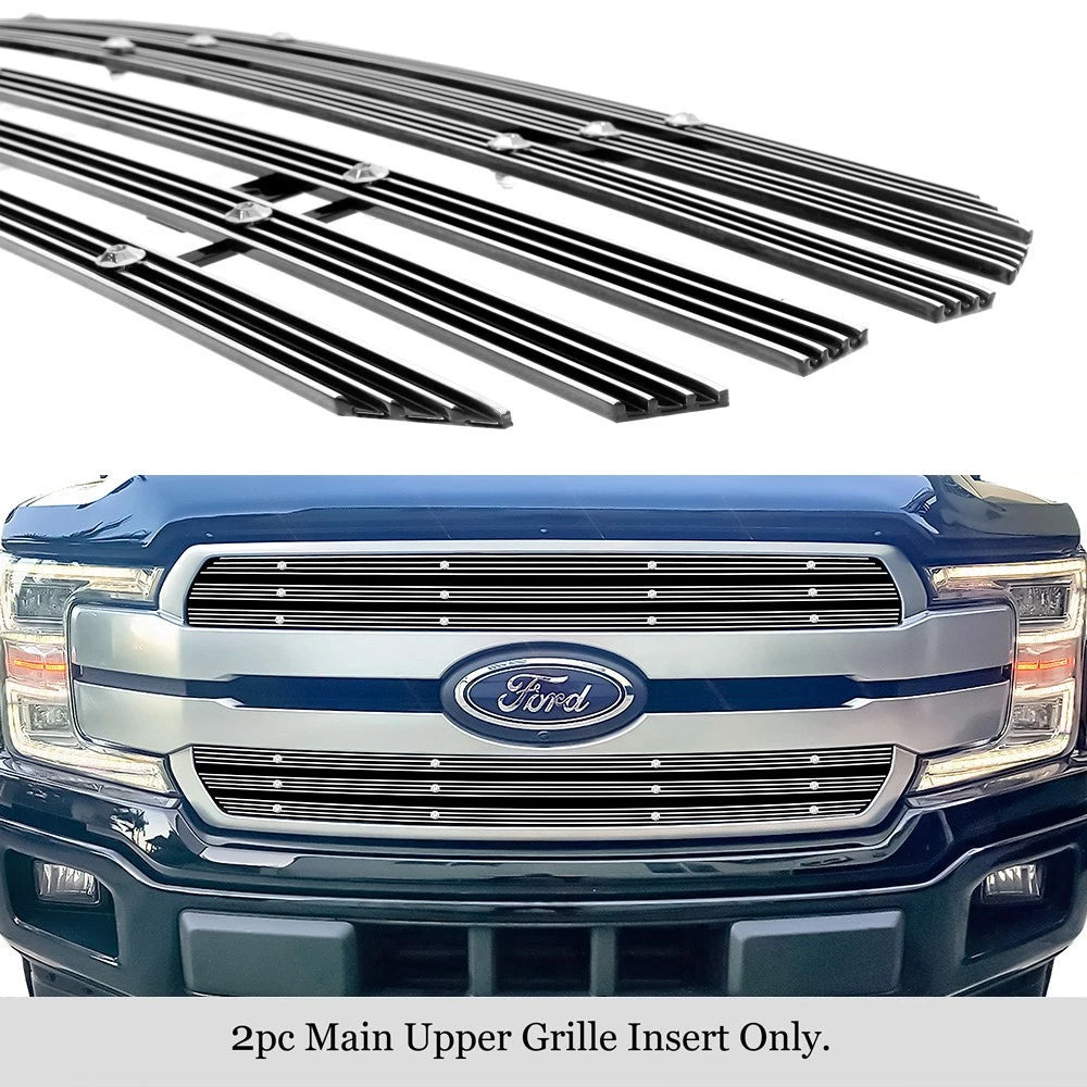 Chrome Wide Rivet Billet Grille Insert for Ford F-150 (2018-2020)