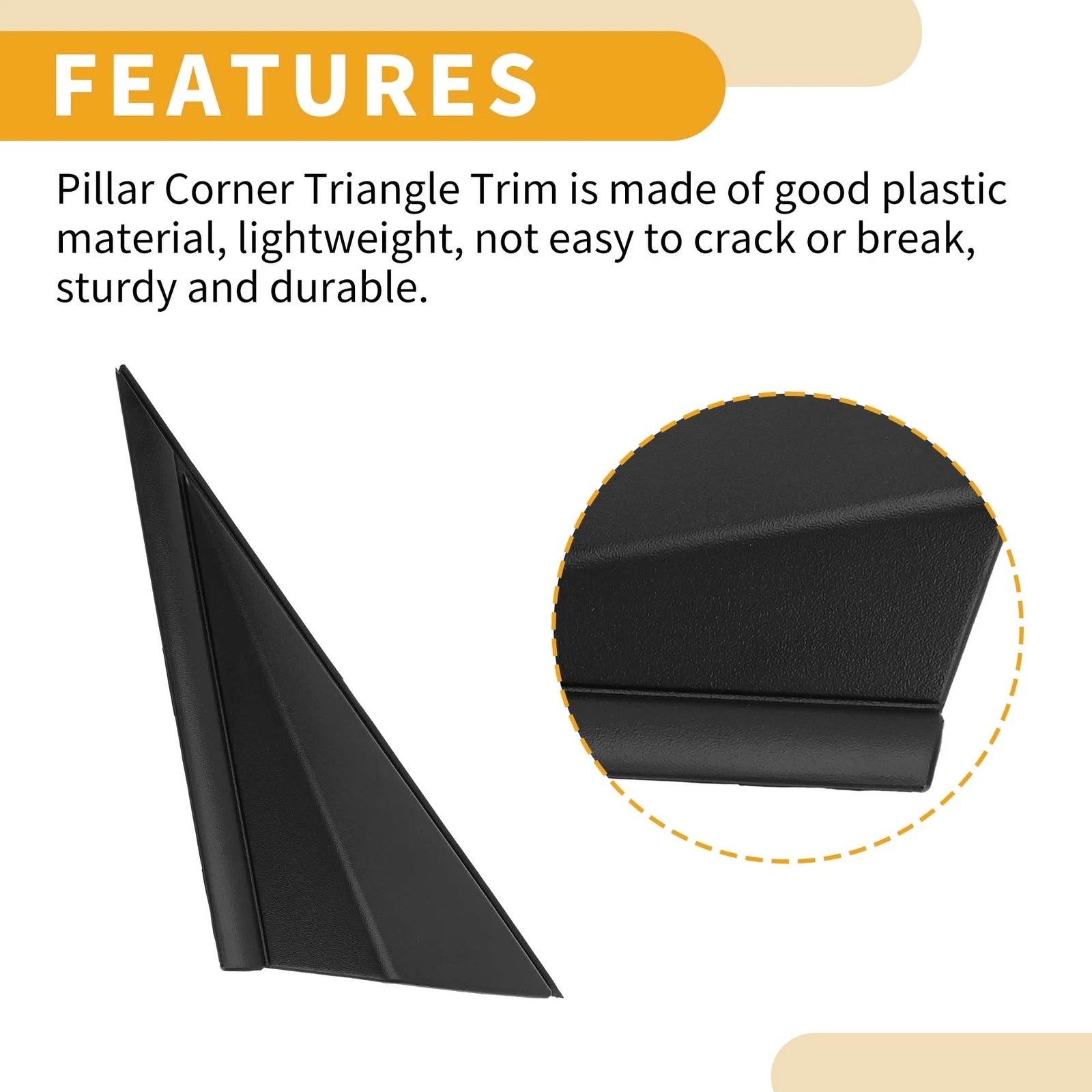 Front Left Side Pillar Corner Triangle Trim for Hyundai Elantra Sedan (2011–2013)
