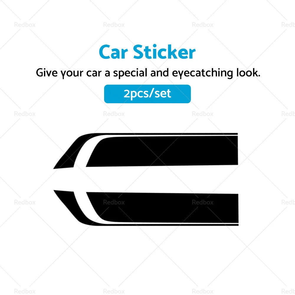 2X Black Racing Car Hood Stripe Decal Vinyl Sticker Universal