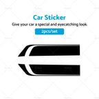 2X Black Racing Car Hood Stripe Decal Vinyl Sticker Universal